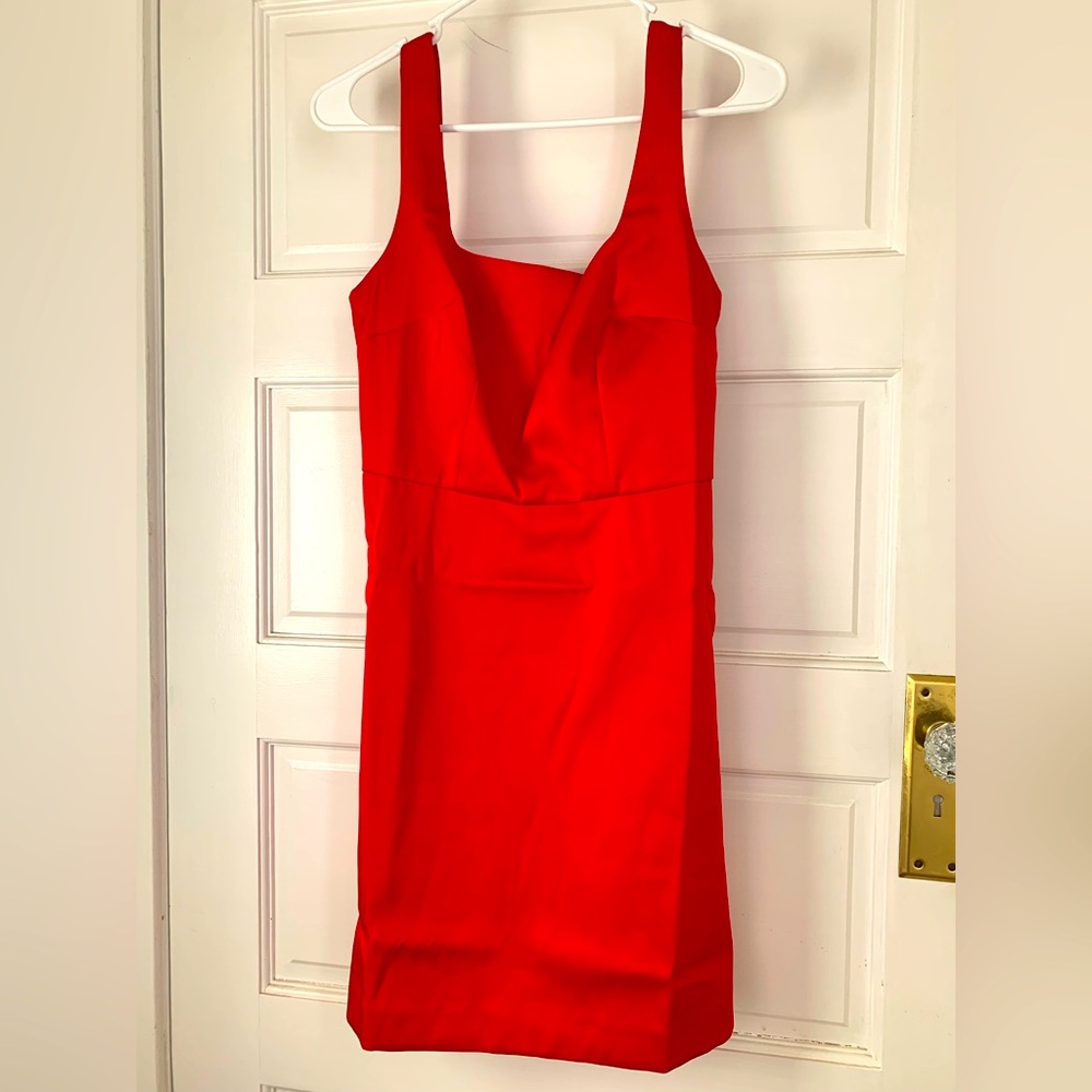 Red mini dress